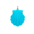 Carved turquoise scallop shell in gold setting