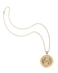 Strong circling koi fish coin pendant on the classic rolo chain