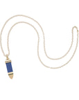 Lapis sun ray pendant on mini twist chain