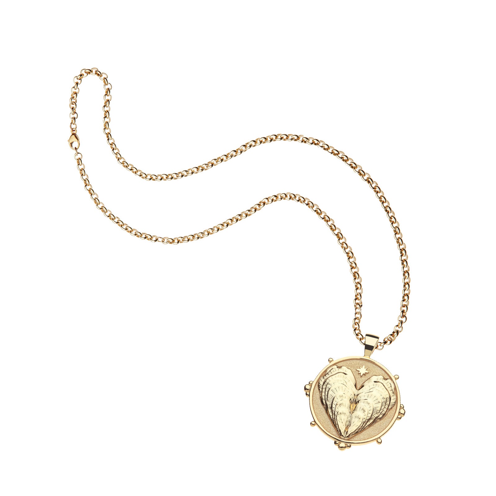 Strong love of the sea coin on the grande rolo chain
