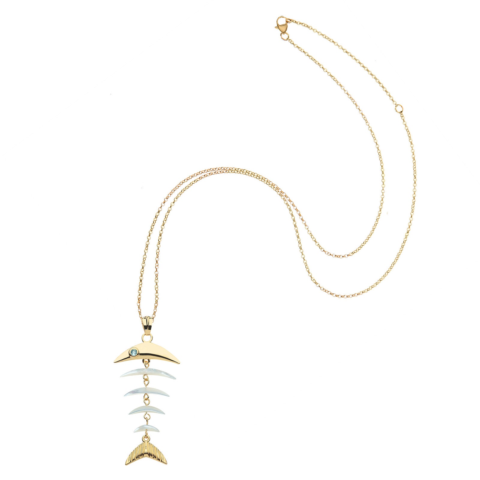 Strong mother of pearl fishbone on the adjustable delicate chain