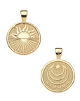 Front and back of strong over the horizon coin. Back features moon and star logo with the word STRONG