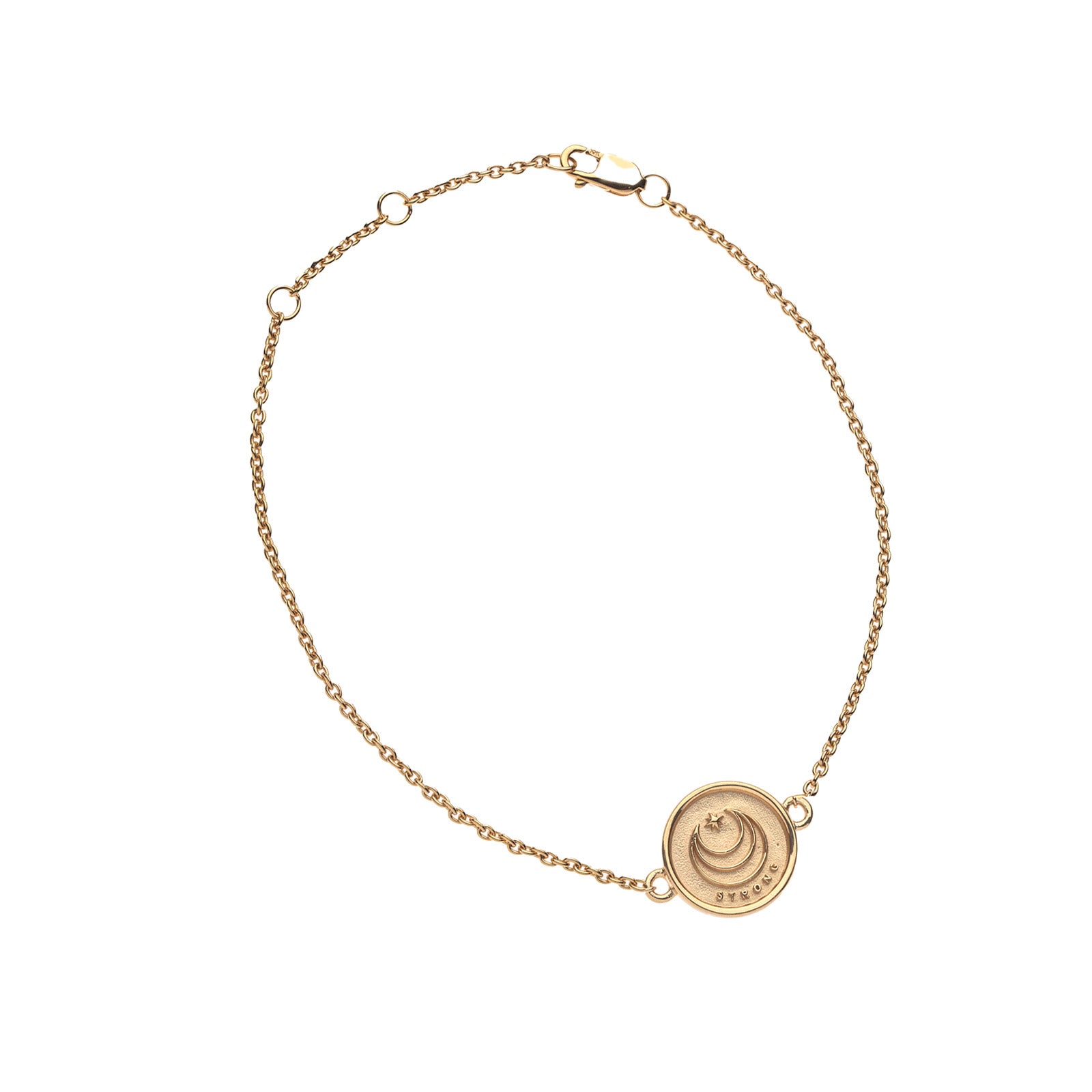 STRONG JW Baby Coin Bracelet in 10k Gold