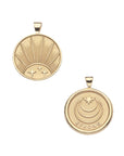 STRONG JW Small Pendant Coin in Solid Gold (Rising Sun)