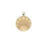 Gold Coin Pendant with three stars and a Rising Sun Illustration