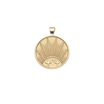 STRONG JW Small Pendant Coin in Solid Gold (Rising Sun) SALE