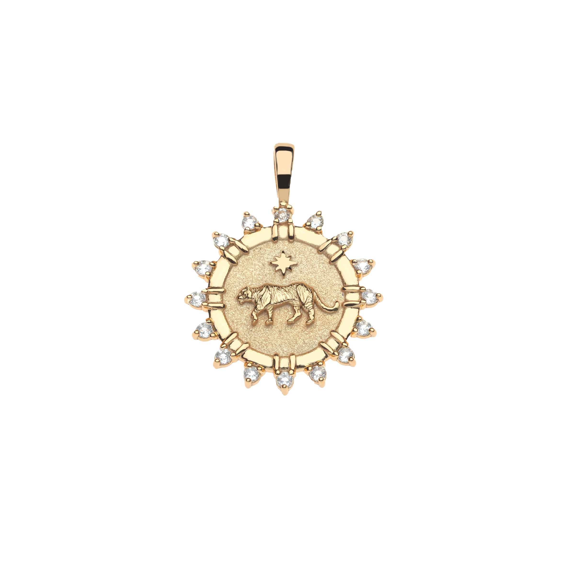 STRONG Tiger Petite Embellished Coin Pendant
