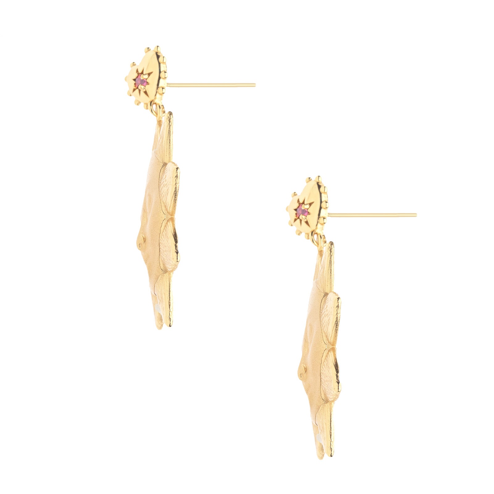 Side view of sun drop earrings