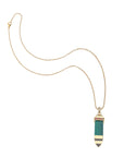 Carved malachite sun ray on classic rolo chain