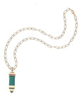 Carved malachite sun ray on drawn link chain