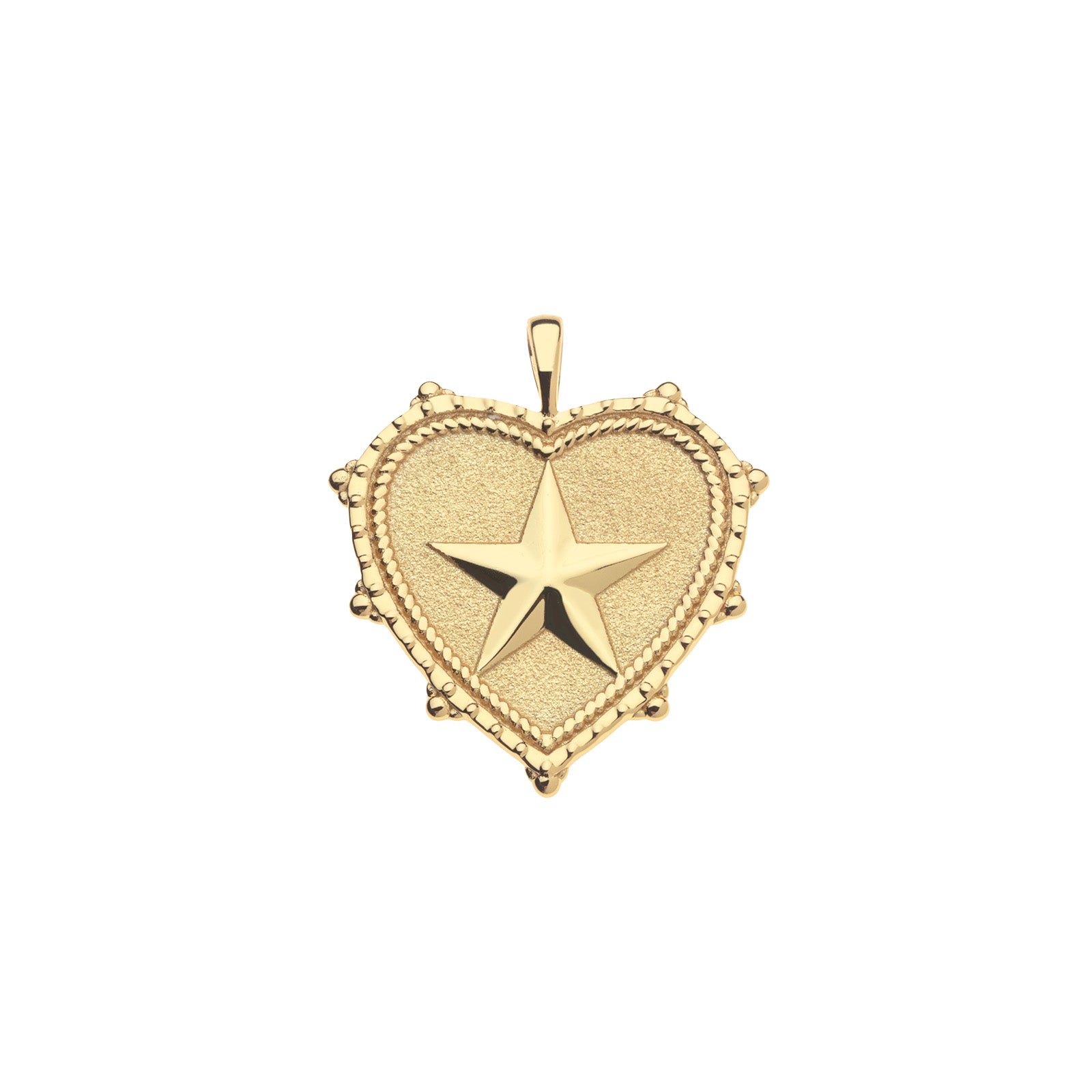 Gold heart pendant with star design