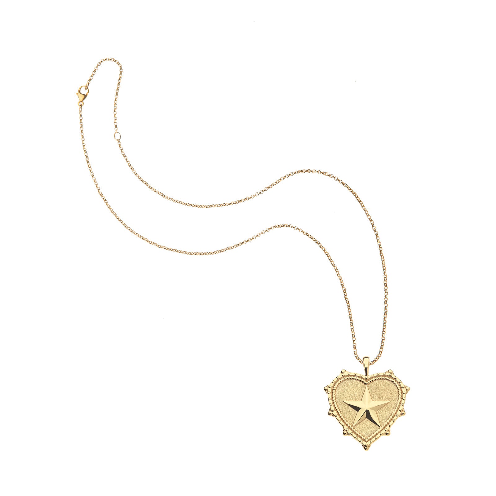 Texas heart pendant on classic rolo chain