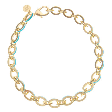 Turquoise Enamel Chunky Link Chain