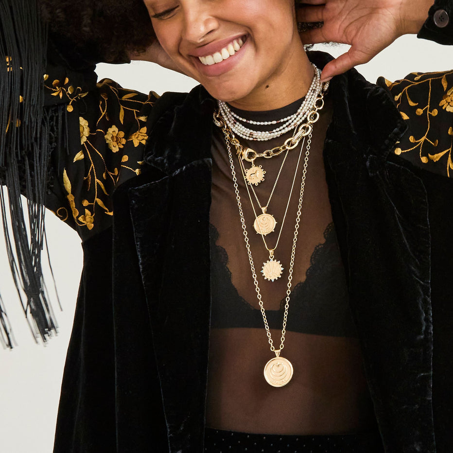 STRONG Petite Embellished Coin (Rising Sun) – Jane Win Jewelry