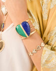 LOVE Split Carry Your Heart Cuff in Lapis and Malachite