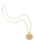 Gold original Virgo coin pendant on classic rolo chain