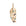 Gold palm leaf pendant featuring lapis and turquoise cabochons, as well as white topaz on the bail