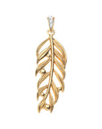 Back of gold palm leaf pendant