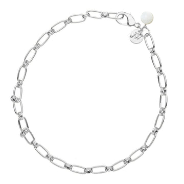 Wheels of Fortune Chain with Mother of Pearl Bead in Silver
