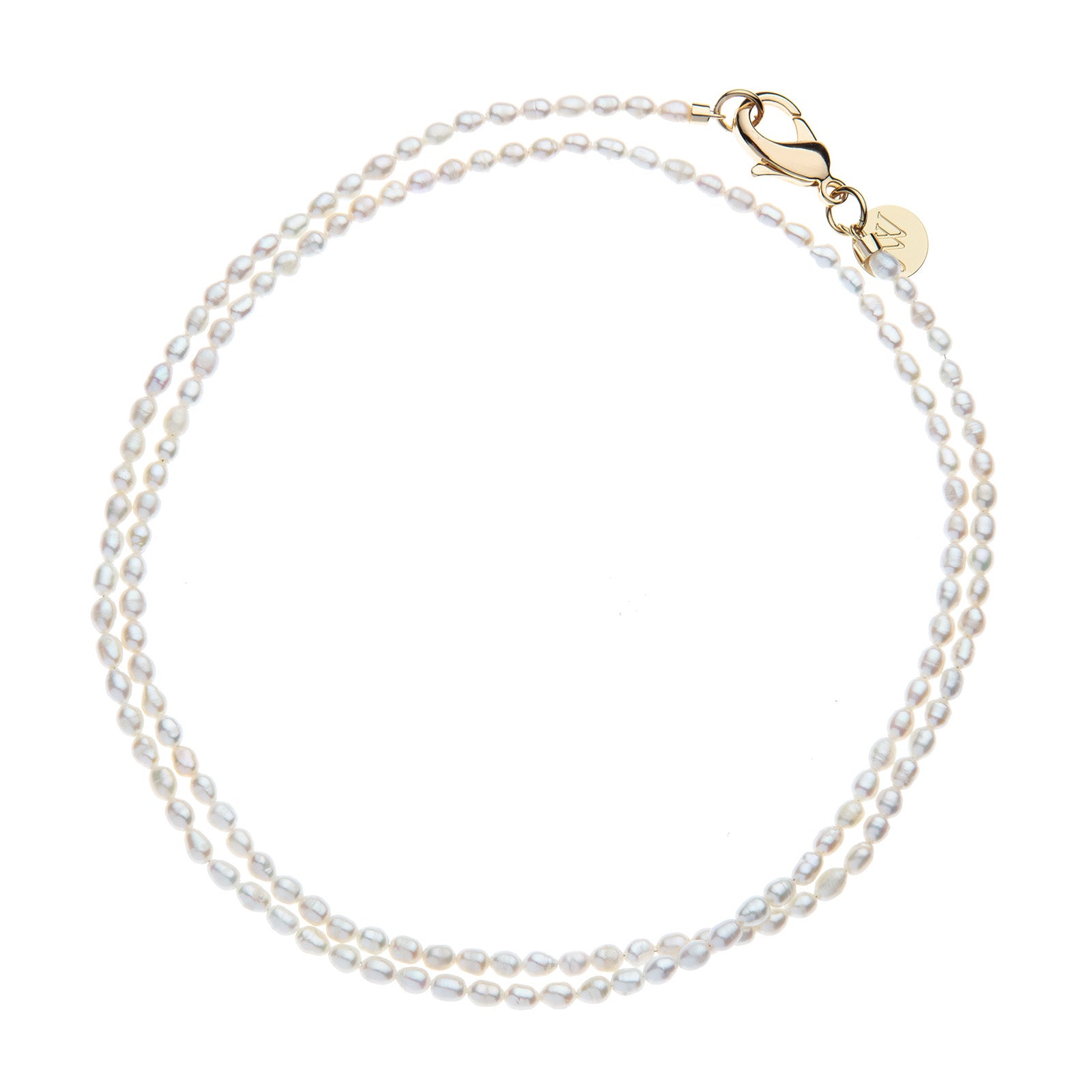 White Pearl necklace with Gold Clasp