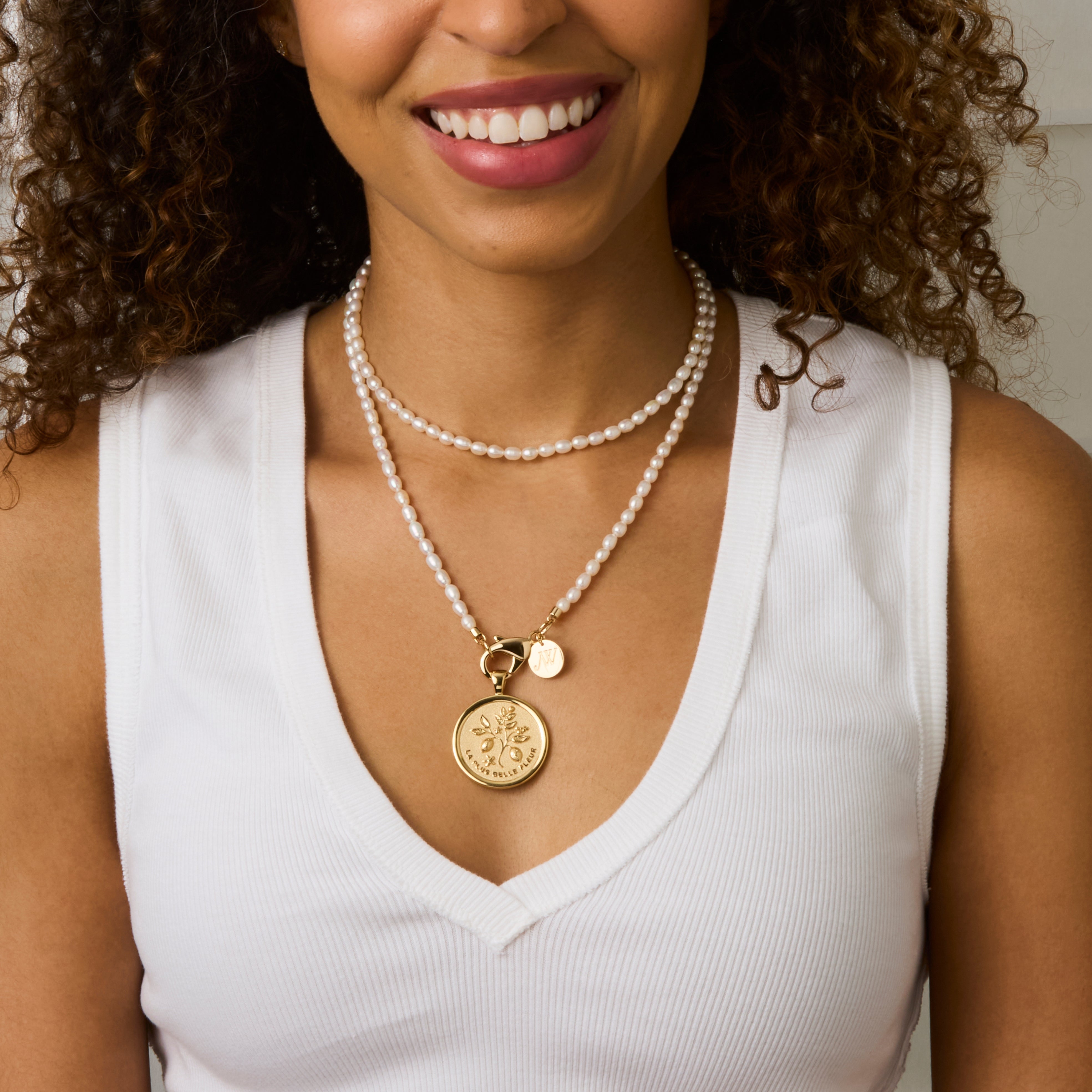 Double Wrap Rice Pearl Necklace in White – Jane Win Jewelry
