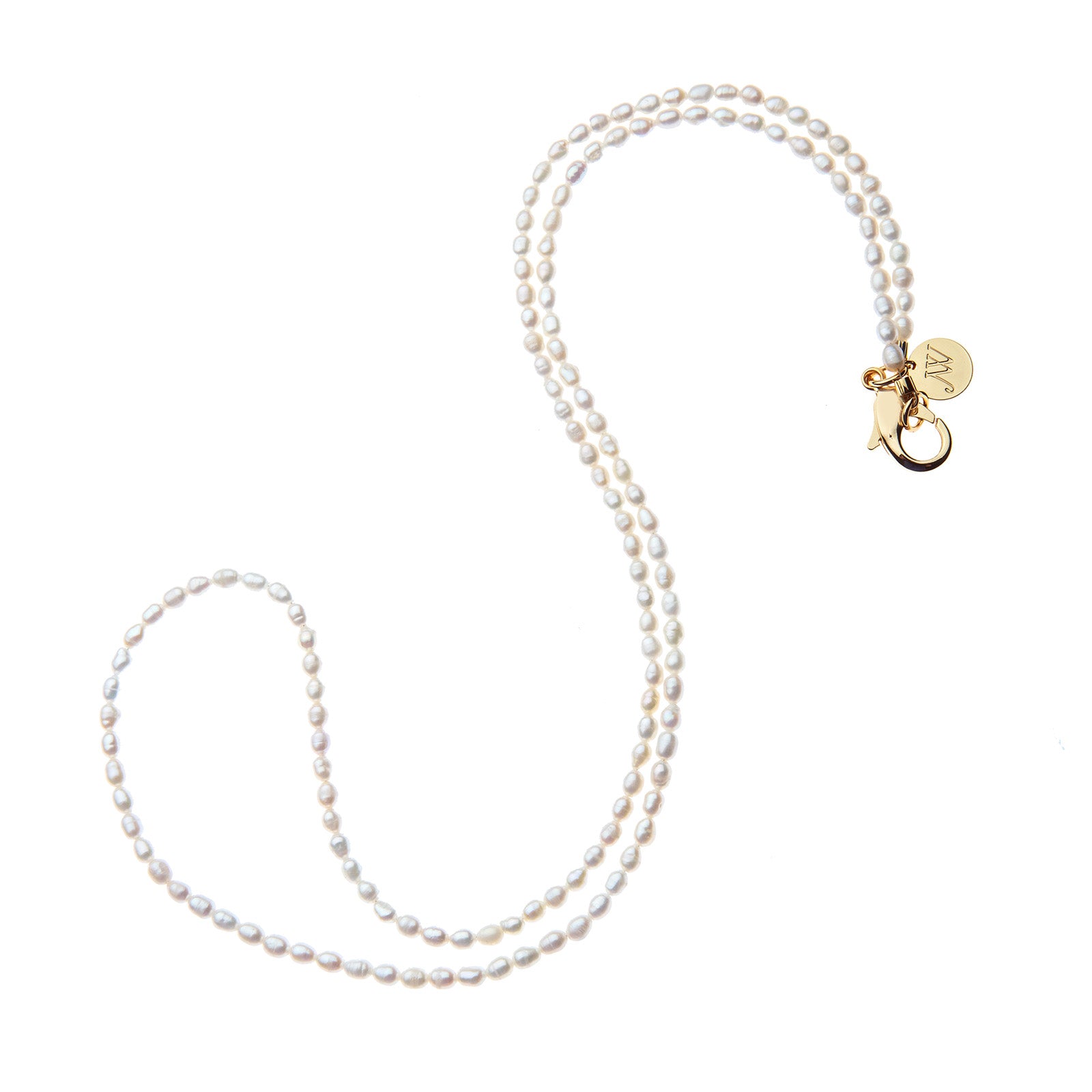 White Pearl necklace with Gold Clasp