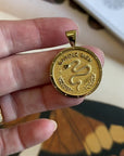 PROTECT JW Small Pendant Coin in Solid Gold