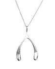 LUCKY Silver Wishbone Pendant