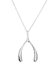 LUCKY Silver Wishbone Pendant