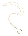 LUCKY Gold Wishbone Pendant