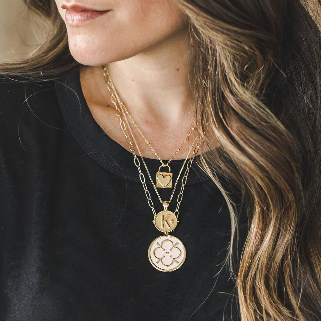 Letter store coin necklace