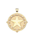 TEXAS JW Original Pendant Coin in 14k Solid Gold with Stones