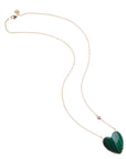 LOVE Malachite Carved Heart Necklace with Gold Setting SALE