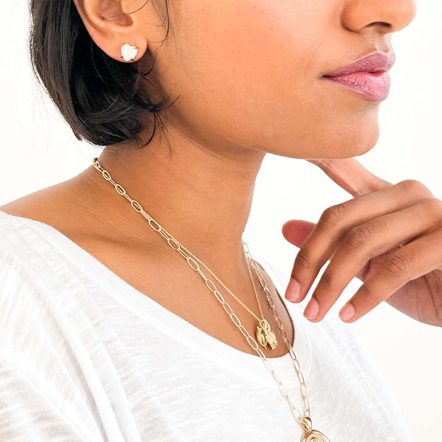 LOVE Baby Carved Heart Earrings
