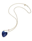 LOVE Lapis Carved Heart Necklace with Gold Setting SALE
