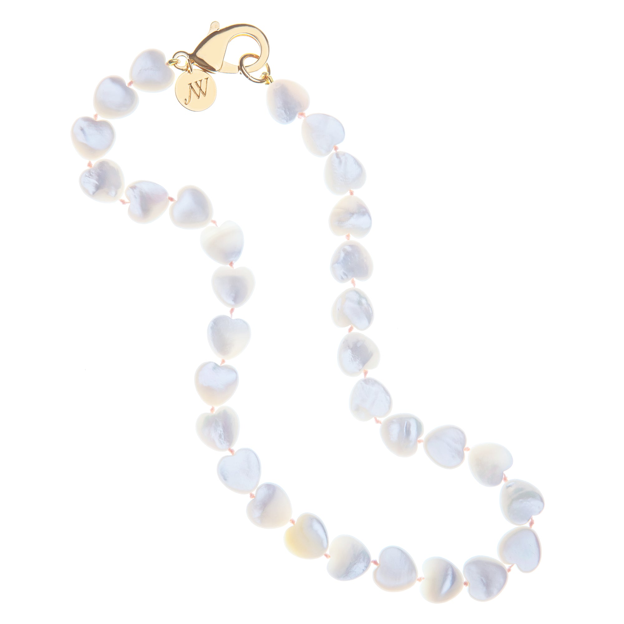 LOVE Mother of Pearl Heart Beaded Necklace