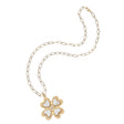 Lucky in love clover pendant on drawn link chain