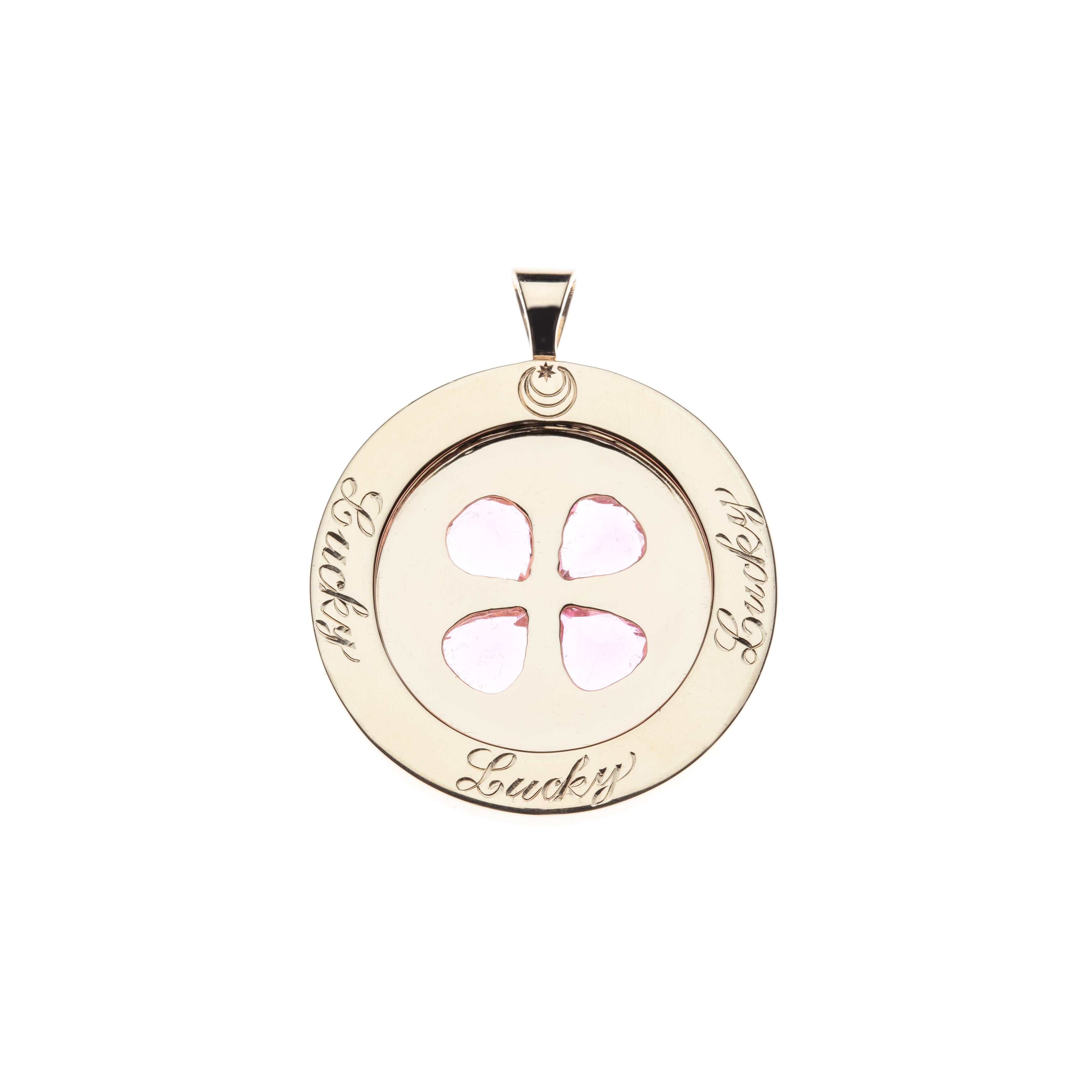LUCKY 14k Pink Tourmaline Coin Pendant – Jane Win Jewelry