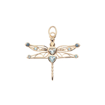 PEACE Dragonfly Pendant in Solid Gold SALE