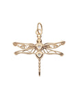 PEACE Dragonfly Pendant in Solid Gold