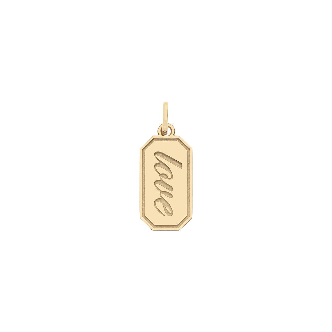 LOVE Tag Engravable Charm in Solid Gold