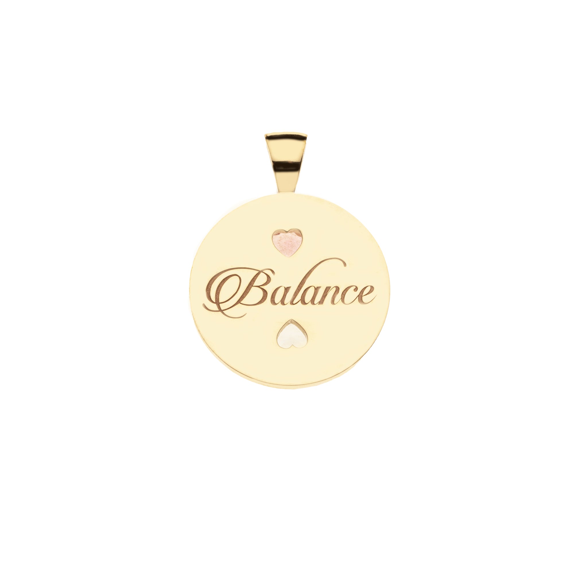 BALANCE JW Small Pendant Coin in 10k with Stones