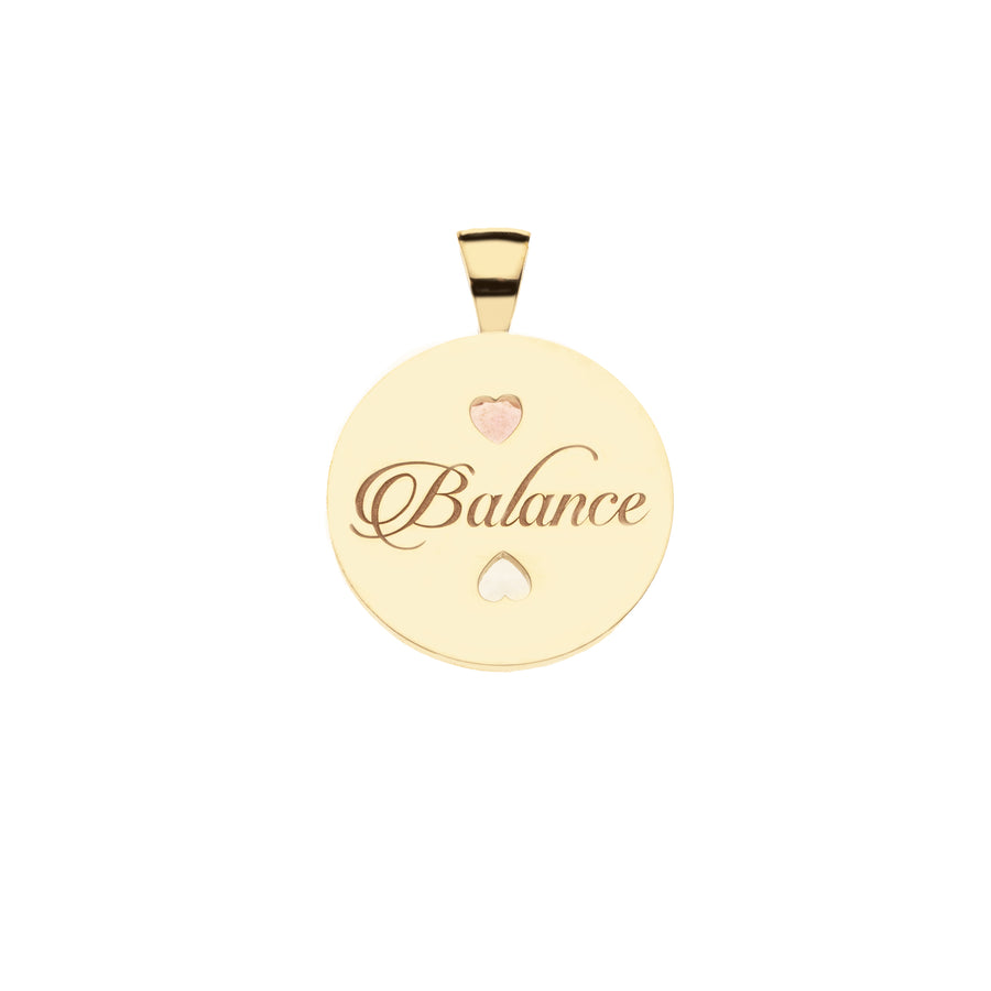 BALANCE JW Small Pendant Coin in 10k with Stones