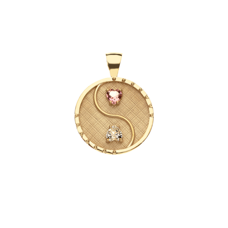 BALANCE JW Small Pendant Coin in 10k with Stones SALE