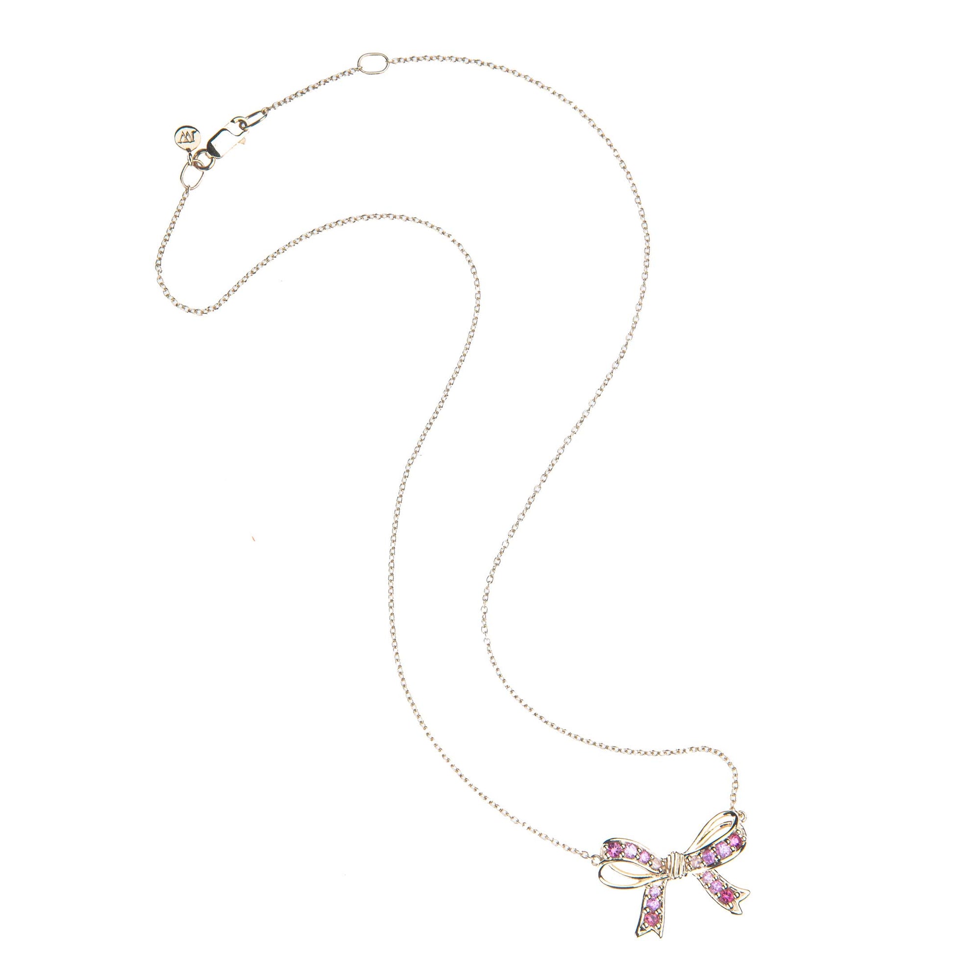 FOREVER Forget Me Not Bow Pendant in Solid Gold