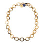 Chunky Link Chain with Lapis Bead 18"