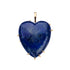 Heart pendant in lapis with gold prongs