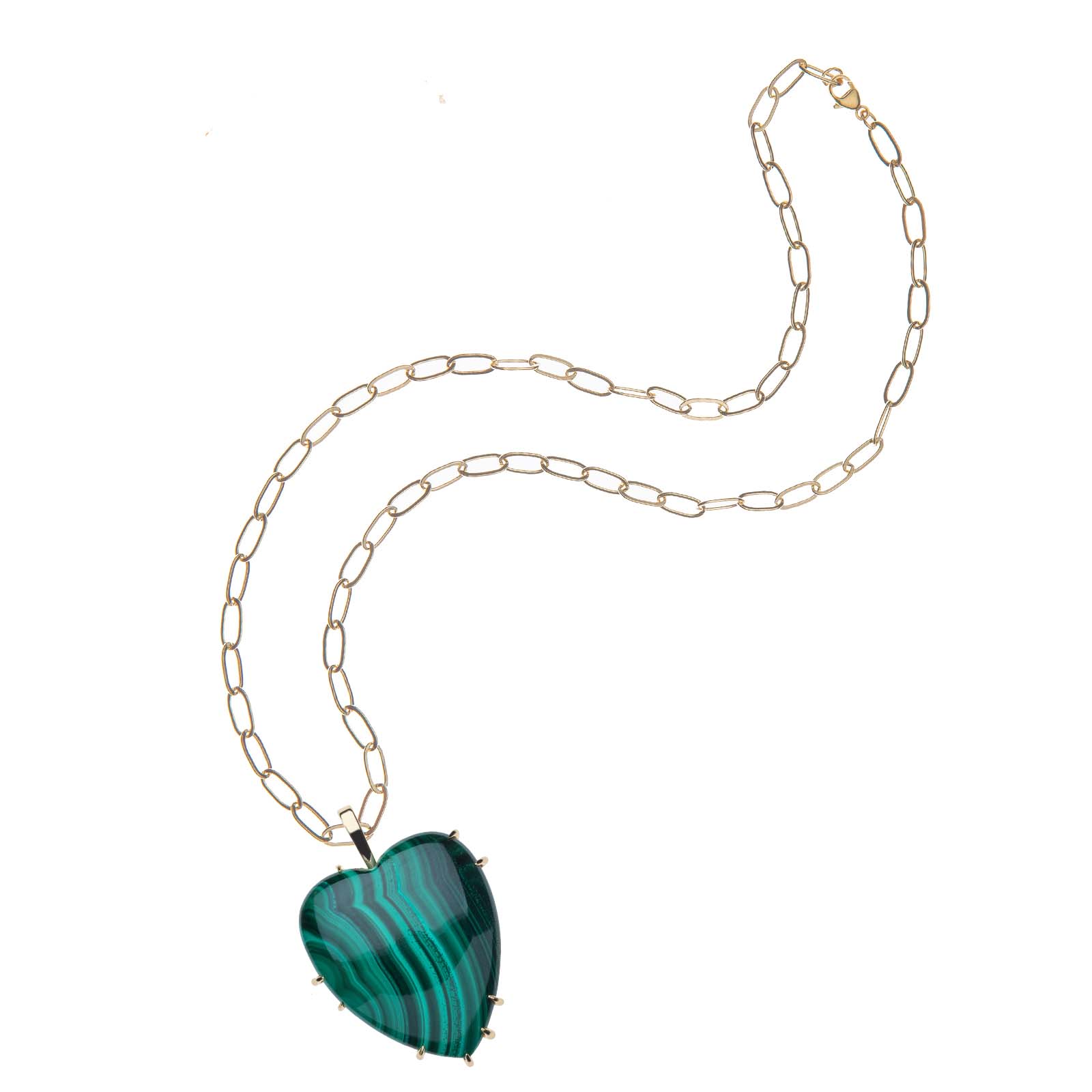 LOVE Carry Your Heart Pendant in Malachite