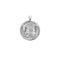 Silver Small Coin Pendant with Butterfly Illustration