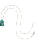 LUCKY Malachite Frog Pendant in Solid Gold